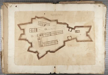 Mutio Oddi, Urbino és mások rajzainak portfóliója – Fuentes kikötője, 1635-1640 körül (toll és tinta papíron, bekötött kötetben)