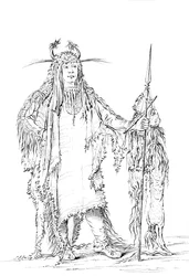 Eagle Ribs portréja, indián férfi, 1841.