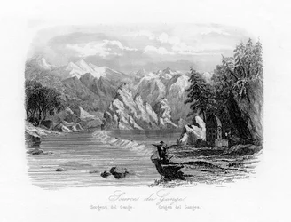A Gangesz forrása, India, 1840