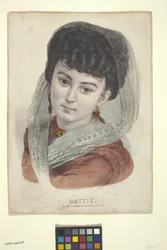 Hattie (kézzel színezett litográfia)