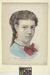 Keleti szépség (kézzel színezett litográfia)