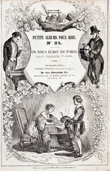 Frontispice „Kis albumok nevetésre, 25. szám. Párizsból írtak nekünk. Második rész”, 1850 (metszet)