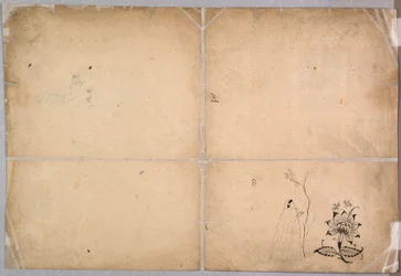 Két elefánt harcol egy udvaron Muhammad Shah előtt, c. 1730-40.