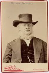 Horace Greeley (1811-72), amerikai politikus és újságszerkesztő (albumfotó)