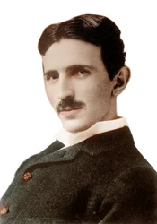 Nikola Tesla (1856-1943) (Nikolaj) portréja - horvátországi születésű szerb mérnök, fizikus és feltaláló - Napoleon Sarony (1821-1896) fényképe, 1890