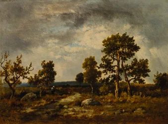 Út a Viperák tava közelében, a Fontainebleau-erdő