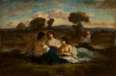 A fürdőzők, 1847 után (olaj, fa)