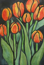 Élénk narancssárga tulipánok