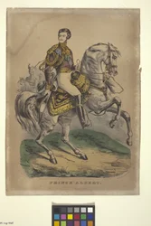 Albert herceg (kézzel színezett litográfia)