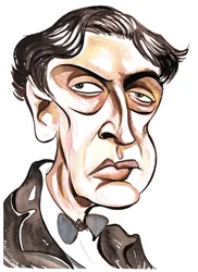 Alban Berg - színes karikatúra