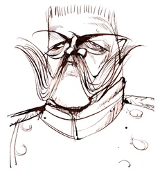 Paul von Hindenburg - lengyel származású német tábornok és elnök (1847-1934); karikatúra.