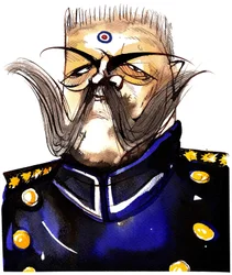 Paul von Hindenburg - lengyel származású német tábornok és elnök (1847-1934); színes karikatúra.