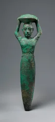 Shulgi úri király alapozó alakja, kosarat hordozó, Kr. e. Kr.e. 2094–2047 (réz)