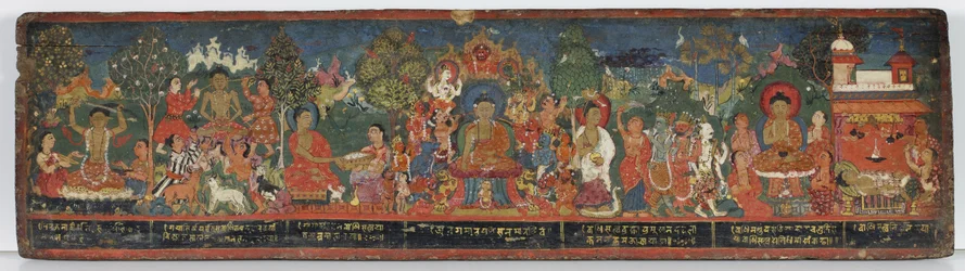 Buddhista kéziratos borító (átlátszatlan wc fán)