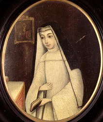 Frances Justina Huddleston (1708-87) az Ágoston-i Kanonusok rendjének apácája szokásában a bruges-i angol kolostorban, 1727 körül