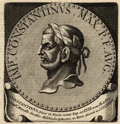 Nagy Konstantin római császár portréja.