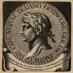 Traianus római császár portréja.