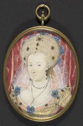 Anne of Denmark, 1600 körül (guache, pergamen a kártyára fektetve)