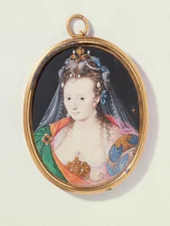 Arabella Stuart, Lennox hercegnő miniatúrája, 1593 (wc pergamen)