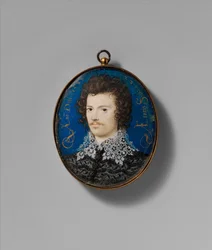 Fiatal férfi portréja, 1588 (perselybe fektetve a kártyára)
