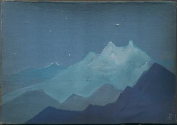 Himalája, holdfényes hegyek, vázlat, 1933