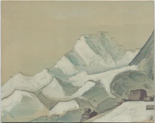Himalája a felhőkön túl, vázlat, 1933