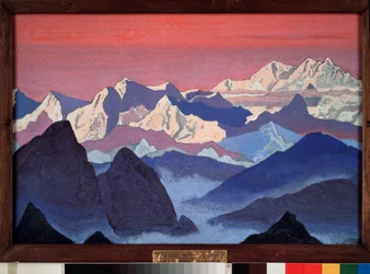 Kangchenjunga. A Himalája (Tibet). Nicolas (Nicholas) Roerich (1874-1947) festménye, tempera, vászon