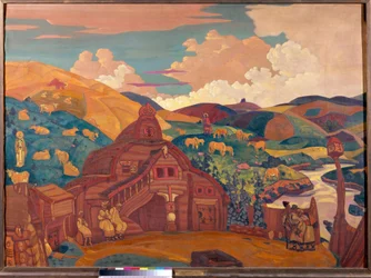 A három öröm. Nicolas (Nicholas) Roerich (1874-1947) festménye, tempera, vászon