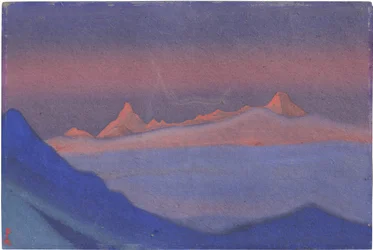 Tangla La par Roerich, Nicholas (1874-1947). Tempera kartonon, mérete: 30,5x45,7