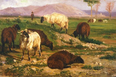 Legelő állatok (olaj, vászon)