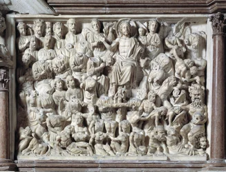 Az utolsó ítélet. Nicola Pisano által készített szék, 1215/20-1278/84. 1260. A pisai Szent János keresztelőkápolna, Olaszország