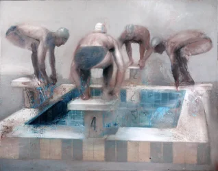 Úszók, 2012 (olaj, vászon)