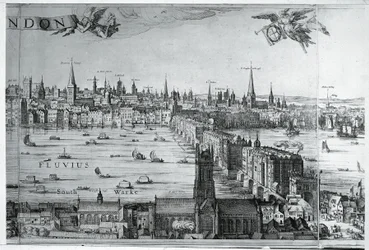 Egyesült Királyság, Anglia, kilátás a londoni városra a londoni híddal