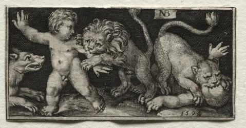 Az oroszlánok gyerekekre támadnak, 1594.