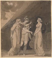 Jelenet Voltaire "Le triumvirat" című művéből, feltehetően 2. felvonás, 2. jelenet