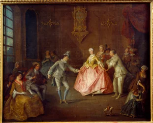 A jelmezbál előtt. Nicolas Lancret (1690-1743) festménye