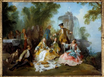 Vadászati étkezés. Nicolas Lancret (1690-1743) festménye