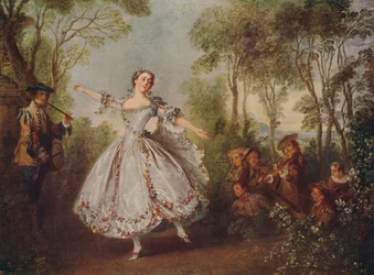 Mlle. Camargo Dancing, 1730, c1915
