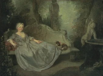 Hölgy portréja a kertben, 1730