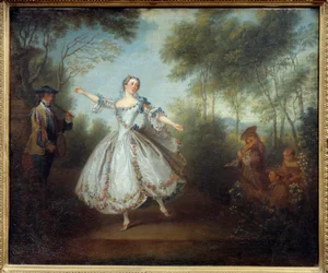 Marie Anne Cuppi (1710-1770) táncosnő Camargónak nevezte a táncolót. Nicolas Lancret (1690-1743) festménye