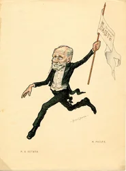 Marius Petipa (1818-1910) francia táncos és koreográfus portréja – Nikolai Gustavovich Legat (1869-1937) litográfiája, a Ballet russe en karikatúrákból kivonat