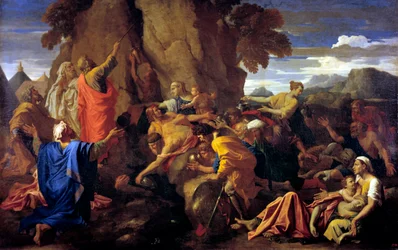 Mózes megüti a sziklát, 1649