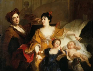 A művész önarcképe családjával, 1704 körül (olaj, vászon)