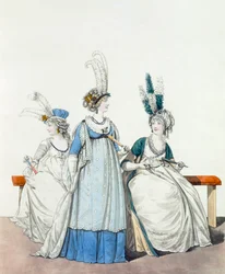 Estélyi ruhák az operába és a koncertekre, ábra. 96. ábra. 97 7 ábra. 98 a "The Gallery of Fashion"-ból, 1797