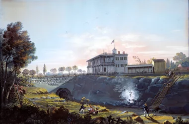 Kilátás a Harlem Railroad alagútjára, 1837 körül.