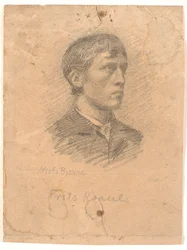 Frits Kraul festő (1862-1935) portréja 3/4 profilban