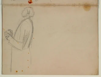 Balra néző álló apostol tanulmánya, fél alak. A Felemelkedéshez