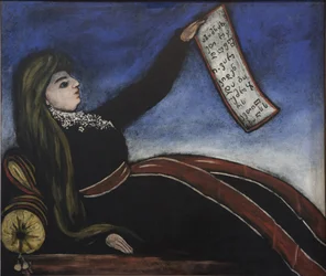 Femme georgienne sur un canape - Grúz nő a kanapén Pirosmani (Pirosmanashvili), Niko (1862-1918) mellett. Olaj, olajvászon, méret: 99x106
