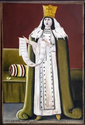 Raine Tamar (Thamar) de Gૅorgie (1140-1314) – Tamar Par Pirosmani (Pirosmanashvili), Nico (19-1917) királynő. Olaj, olajszövet, CZ: 2,2x2