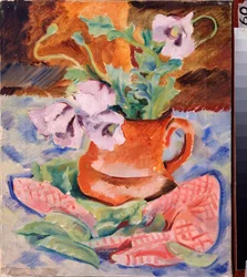 Nature morte, pipacsok (Csendélet, Pipacsok) - Nyikolaj Andrejevics Tyrsa (Tirsa) (1887-1942) munkája, gouache és tempera kartonon